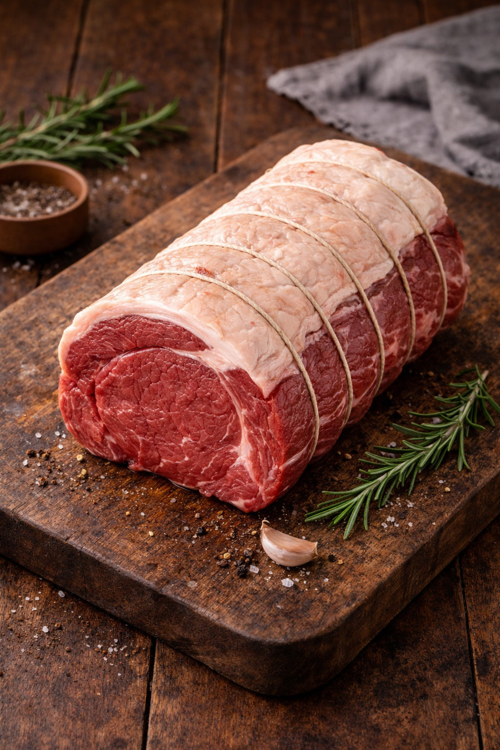 Pasture-fed beef sirloin rolled