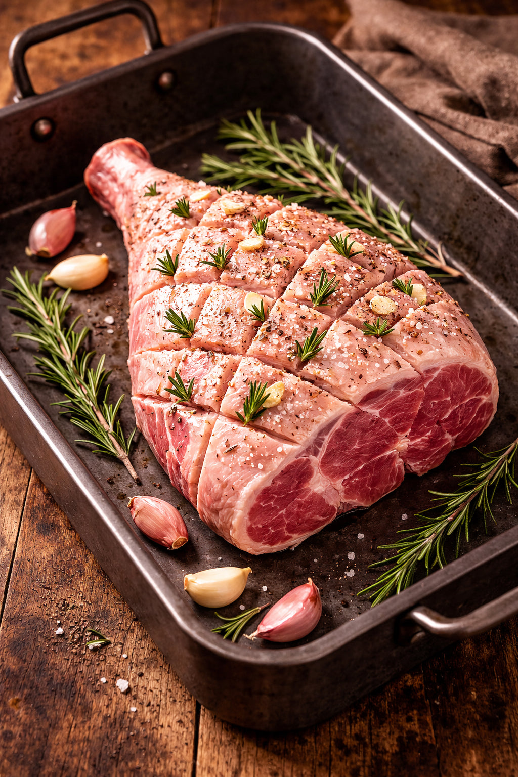 Rosemary and garlic leg of lamb